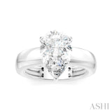 1/10 Ctw Pear Shape Round Cut Diamond Semi-Mount Engagement Ring in 14K White Gold