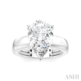 1/8 Ctw Pear Shape Round Cut Diamond Semi-Mount Engagement Ring in 14K White Gold