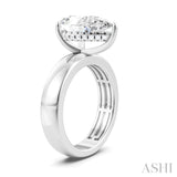 1/8 Ctw Pear Shape Round Cut Diamond Semi-Mount Engagement Ring in 14K White Gold
