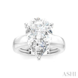 1/6 Ctw Pear Shape Round Cut Diamond Semi-Mount Engagement Ring in 14K White Gold