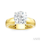 1/20 Ctw Round Shape Round Cut Diamond Semi-Mount Engagement Ring in 14K Yellow and White Gold