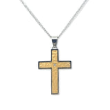 Two Tone Cross with Diamond Accent