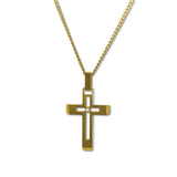 Hollow Center Cross with Diamond Accent