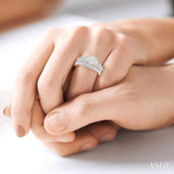 1 Ctw Diamond Lovebright Wedding Set with 3/4 Ctw Engagement Ring and 1/3 Ctw Wedding Band in 14K White Gold