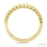 1/10 Ctw Heart Shape Bead Round Cut Diamond Fashion Petite Band in 10K Yellow Gold