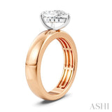 1/20 Ctw Pear Shape Round Cut Diamond Semi-Mount Engagement Ring in 14K Rose and White Gold