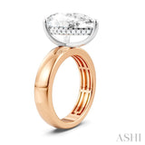 1/6 Ctw Pear Shape Round Cut Diamond Semi-Mount Engagement Ring in 14K Rose and White Gold