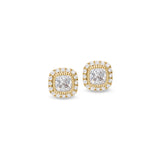 Gold finish sterling silver micropave simulated diamond earrings with simulated diamonds