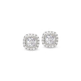 Platinum finish sterling silver micropave simulated diamond earrings with simulated diamonds