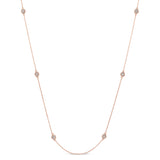 Rose gold finish sterling silver micropave 24 tin cup necklace with simulated diamonds