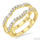 1/2 ctw Baguette and Round Cut Diamond Insert Ring in 14K Yellow Gold