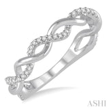 1/6 ctw Round Cut Diamond Twisted Ring in 10K White Gold