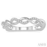 1/6 ctw Round Cut Diamond Twisted Ring in 10K White Gold