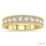 1.00 ctw Round Cut Diamond Wedding Band in 14K Yellow Gold