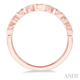 1/10 ctw Marquise & Circular Mount Round Cut Diamond Stackable Band in 14K Rose Gold