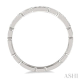 1/10 Ctw Round Cut Diamond Block Stackable Band in 14K White Gold