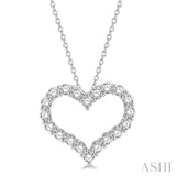 2 Ctw Heart Shape Round Cut Diamond Pendant With Chain in 14K White Gold