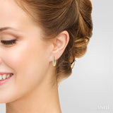 1/8 Ctw Round Cut Diamond Huggie Petite Earrings in 10K Yellow Gold