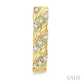 1/10 Ctw Half Twirl Round Cut Diamond Huggie Petite Earrings in 10K Yellow Gold