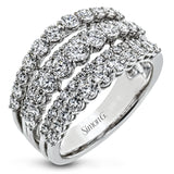 Make a bold statement with this 18K white gold band showcasing just under 2 carats total diamond weight.
