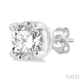 1/4 Ctw Round Cut Diamond Stud Earrings in 14K White Gold
