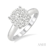 3/4 Ctw Lovebright Round Cut Diamond Ring in 14K White Gold