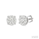 1/6 Ctw Lovebright Round Cut Diamond Stud Earrings in 14K White Gold