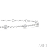 1/6 Ctw Round Cut Diamond Station Bracelet in Sterling Silver