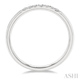 1/10 Ctw Straight Row Center Round Cut Diamond Stackable Fashion Petite Band in 10K White Gold