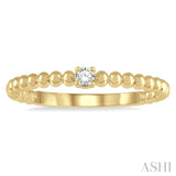 1/20 Ctw Ball Bead Shank Round Cut Bead Bijoux Diamond Petite Promise Ring in 10K Yellow Gold