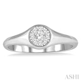1/6 Ctw Round Shape Lovebright Diamond Ring in 14K White Gold