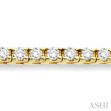 10 Ctw Square Shape Round Cut Diamond Tennis Bracelet in 14K Yellow Gold