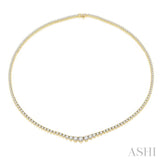 7 Ctw Riviera Round Cut Diamond Necklace in 14K Yellow Gold