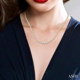 7 Ctw Riviera Round Cut Diamond Necklace in 14K Yellow Gold