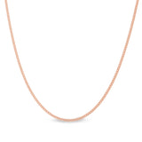 18 Rose Gold Sterling Silver 1mm Curb Chain with End Caps and Spring Ring