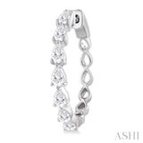 1 1/2 ctw East West Pear Shape Diamond Fashion Hoop Earring in 14K White Gold