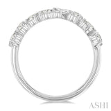 1 1/10 Ctw Mixed Shape Diamond Fashion Band in 14K White Gold
