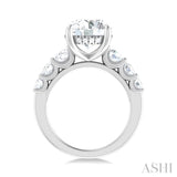 1 1/5 Ctw Round Shape Round Cut Diamond Semi Mount Engagement Ring in 14K White Gold