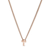 Rose gold finish finish sterling silver cross pendant on 18 chain