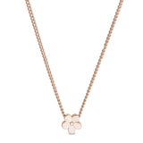 Rose gold finish finish sterling silver flower pendant on 18 chain