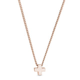 Rose gold finish finish sterling silver plus sign pendant on 18 chain