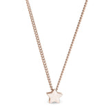 Rose gold finish finish sterling silver star pendant on 18 chain