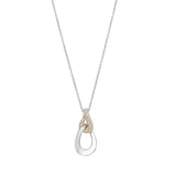 Gold vermeil finish and gold vermeil sterling silver pendant with simulated  diamonds on 16 - 18 adjustable chain