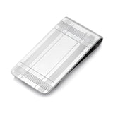 1 Sterling Silver Plaid Engine-Turned Polished Brite Money Clip