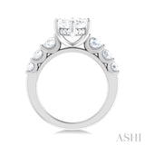 1 1/5 Ctw Marquise Shape Round Cut Diamond Semi Mount Engagement Ring in 14K White Gold