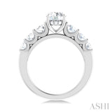 1 1/10 Ctw Round Shape Round Cut Diamond Semi Mount Engagement Ring in 14K White Gold