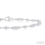 1/4 ctw Marquise Link Round Cut Diamond Fashion Bracelet in 10K White Gold