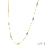 2 Ctw Marquise Cut Diamond Fashion Necklace in 14K Yellow Gold