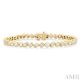 4 Ctw Mixed Diamond Cut Fashion Tennis Bracelet in 14K Yellow Gold