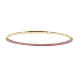 Gold vermeil finish sterling silver single row pink simulated sapphire birthstones